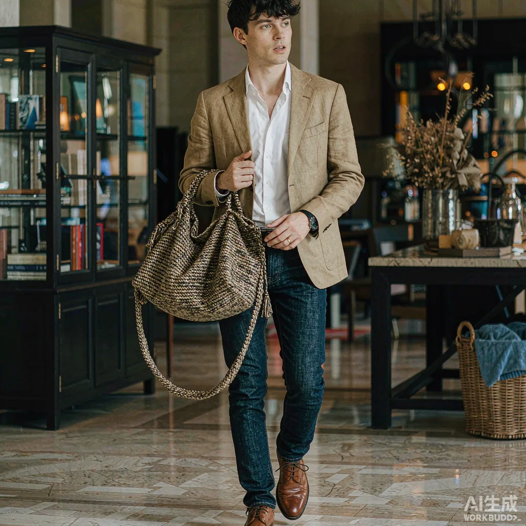 hands pulling a braided cord closed on a knitted drawstring bag with a spring toggle resting at the gathered mouth