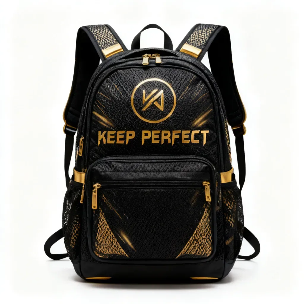 seamless knitted backpack body shown from the side with no side seam and a shaped base
