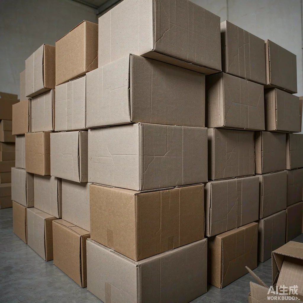 Packing bench with folded knit bags, a hangtag, a roll of barcode labels and a printed shipping mark on a carton